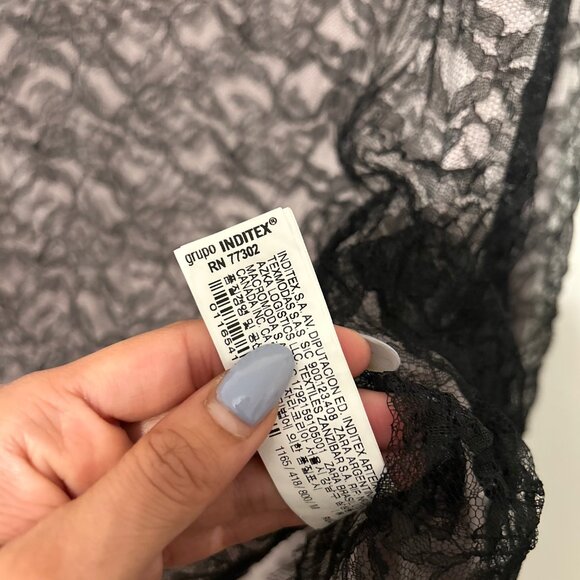 Zara Black Lace Long Sleeve Hoodie (One Size / S-M) - Picture 3 of 4